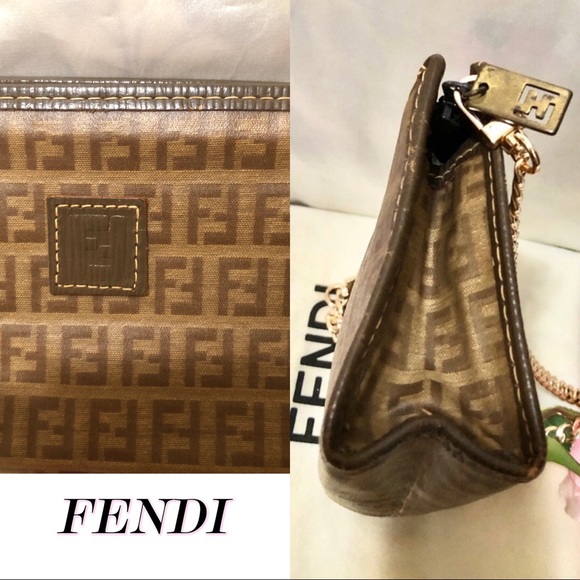 ❤️Auth❤️Beautiful Fendi Zucchino Zucca Monogram FF Logo Shoulder/Crossbody✨ - Picture 9 of 12